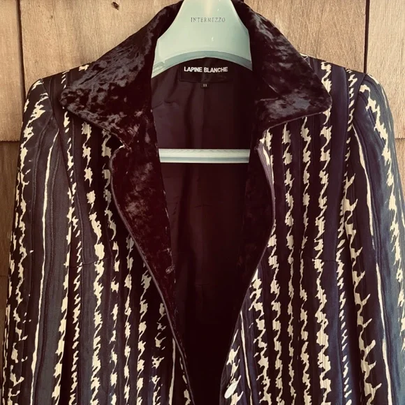 Lapine Blanche Japanese Vintage Y2K Quilted Silk Jacquard Velvet Lined Jacket M - Picture 9 of 16